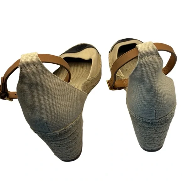 TORY BURCH Color Block 85mm Wedge Espadrille Size 11 - Picture 4 of 9